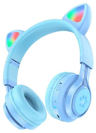 Беспроводные наушники Hoco “W39 Cat ear” для детей Blue