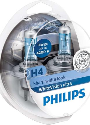 Комплект галогеновых ламп PHILIPS 12342WVUSM H4 60/55W 12V P43...