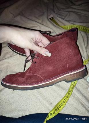 Кожаные ботинки красные р 37
