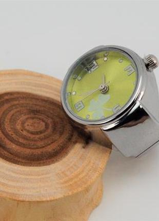 Часы-кольцо на палец кварцевые (с зеленым циферблатом) арт. 03448