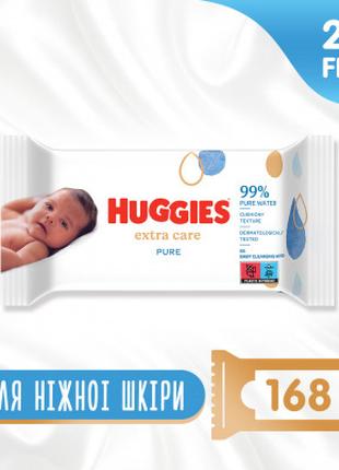 Детские влажные салфетки Huggies Pure Extra Care 3 х 56 шт (50...