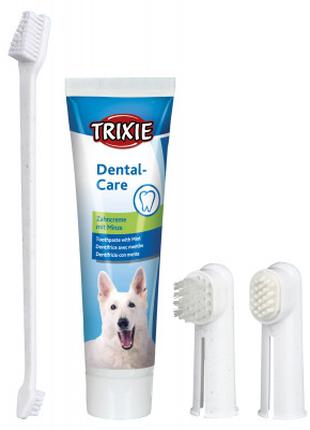 Зубная паста для животных Trixie с щеткой для собак (401190502...