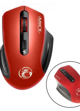 Беспроводная игровая мышь мышка тихая 2000dpi iMice G-1800, кр...