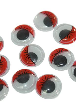 Оченята для іграшок з віями 10шт/10мм:Червоні