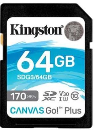 Карта памяти Kingston 64GB SDXC class 10 UHS-I U3 Canvas Go Pl...