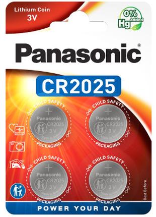 Батарейка Panasonic CR 2025 Lithium * 4 (CR-2025EL/4B)