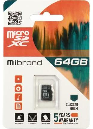 Карта памяти Mibrand 64GB microSDXC class 10 UHS-I (MICDXU1/64GB)