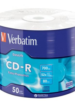Диск CD Verbatim CD-R 700Mb 52x Wrap-box Extra (43787)