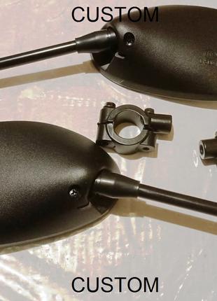 Дзеркала чорні з кріпленням на кермо в комплекті різьблення М8