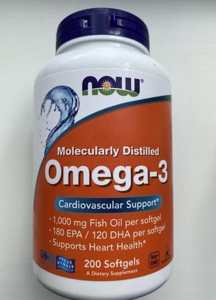 Now foods omega омега-3 очищена на молекулярному рівні 200 кап...