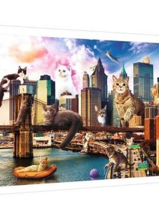 Пазлы "Веселые города" - (1000 Элм.) - "Коты в Ню-Йорке"