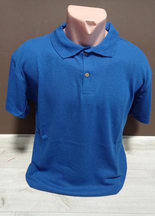 Мужская футболка поло Турция Знак 40-50 размеры 100% хлопок синий