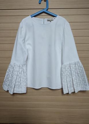 Белая блуза с нарядными рукавами ted baker 🌿 size 2/38-40рр