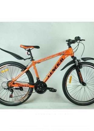Велосипед 26 5,0 STEEL рама 16 (21 sp) чорно-помаранч. ТМ GENERAL