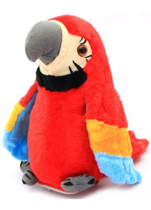 Говорящий попугай повторюшка Красный Parrot Talking