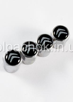 Ковпачки на ніпеля Citroen хром/чорний лого