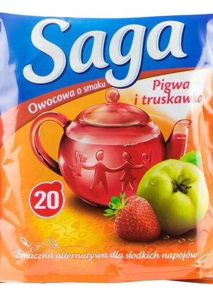 Пакетированный Фруктовый чай Saga айва и клубника 20 шт, Польша