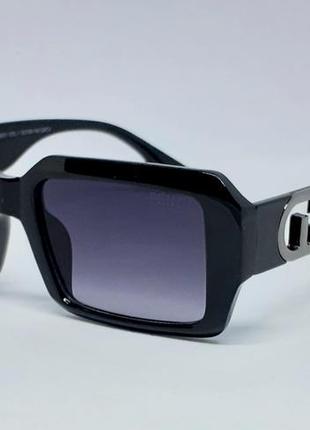 Женские брендовые солнцезащитные очки в стиле fendi черные с г...