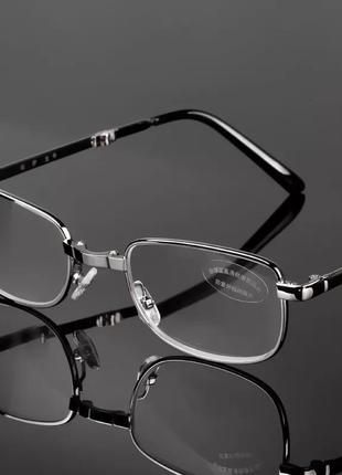 Складные очки с футляром ( цвет — серебро )