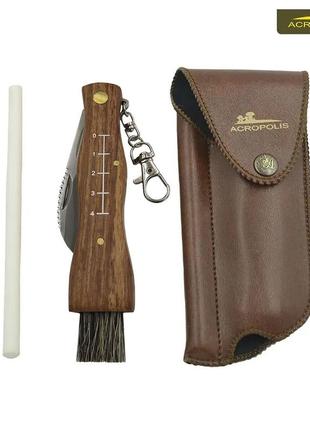 Нож грибника, точилка и чехол, набор подарочный "acropolis" нг-3