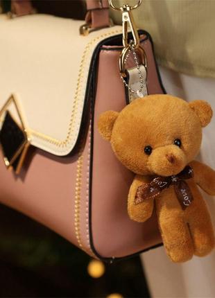 Медведь брелок на рюкзак, сумку, ключи Мишка мягкий плюшевый М...