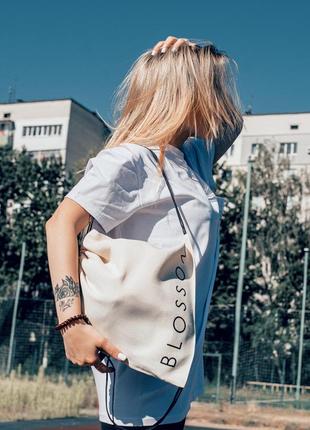 Рюкзак | бежевий рюкзак-мішок "blossom"