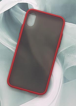 Чехол Funda (FULL PROTECTION) for iPhone X/XS Red/Black