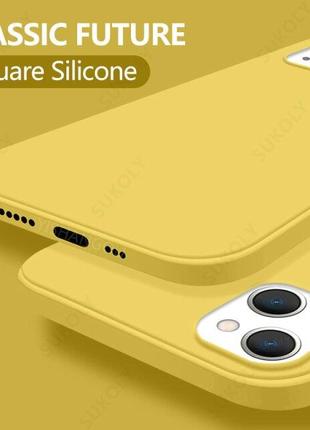 Чехол-накладка для iphone 13 Silicone Liquid Case Yellow