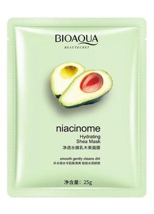 Маска для лица bioaqua с экстрактом авокадо и маслом ши niacin...