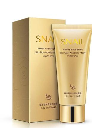 Пенка для умывания bioaqua с муцином улитки snail repair & bri...