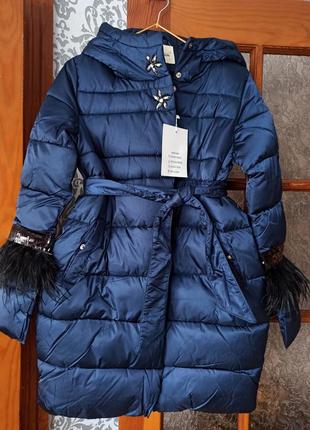 Євро зима / демісезонна довга жіноча куртка / пальто з капюшоном