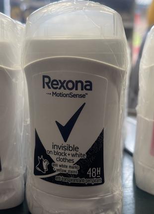 Дезодорант стик 48 часов Rexona Invisible on black&white; clot...