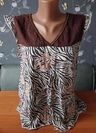 Пижамная женская блуза блузка футболка пижама размер 44/46