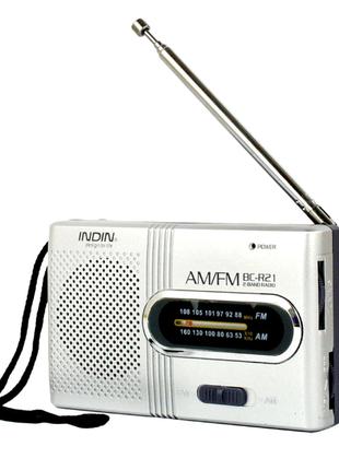 Кишеньковий портативний міні радіоприймач на батарейках Indin ...