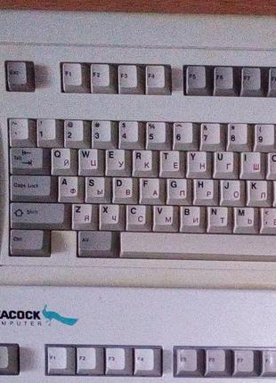 Раритетная ретро белая клавиатура PC AT XT Aquarius, Peacock