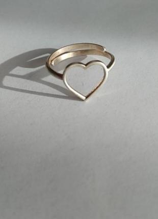 Серебряное кольцо безразмерное сердце