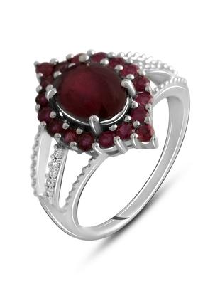 Серебряное кольцо с натуральным рубином 3.437ct (2127543) 18 р...