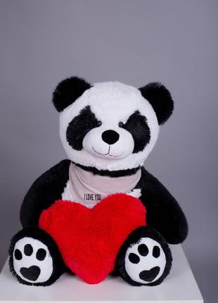 Ведмедик Плюшевий Панда з серцем 90 см (YK0142)