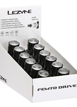 Мигалка lezyne LED FEMTO DRIVE BOX SET (FRONT, чорний)
