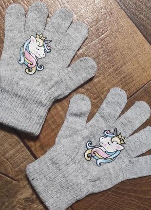 Перчатки перчатки для девочки 5-8роков перчатки для девчонки