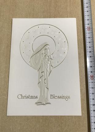 Листівка США Подвійна Чистий Тиснення "Christmas Blessings".