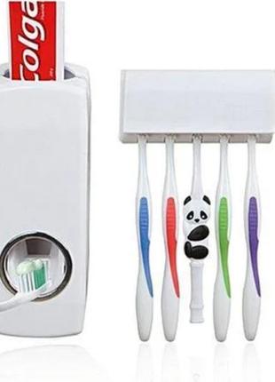 Держатель зубных щеток с автоматический дозатором зубной пасты