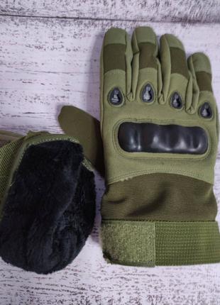 Перчатки тактические зимние утепленные с искусственным мехом L