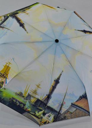 Женский зонт полуавтомат "живопись" на 9 спиц от фирмы "susino"
