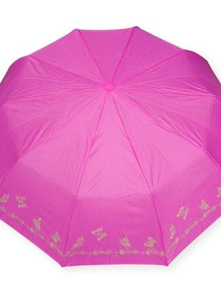 Женский зонт полуавтомат на 10 спиц розовый