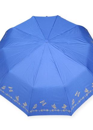 Женский зонт полуавтомат на 10 спиц синий