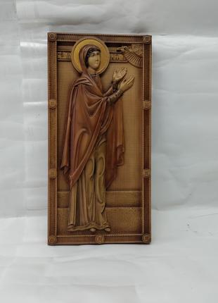 Икона Святая Анна, икона из дерева, резная из дерва 28х14см.