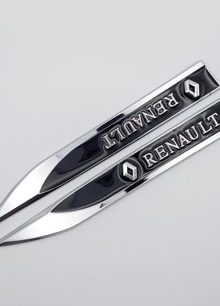 Эмблема на крыло Renault (хром+чёрный)