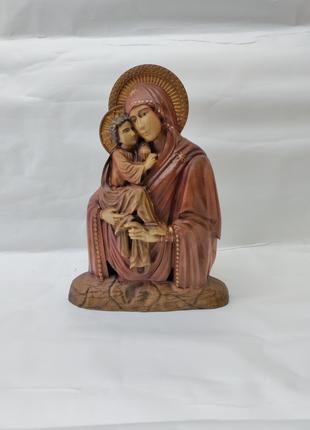 Икона Божией Матери Почаевская, статуэтка из дерева, резная