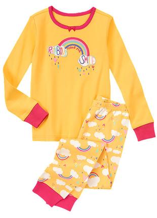 1. Хлопковая пижама Радуга с аппликацией и вышивкой Gymboree Д...